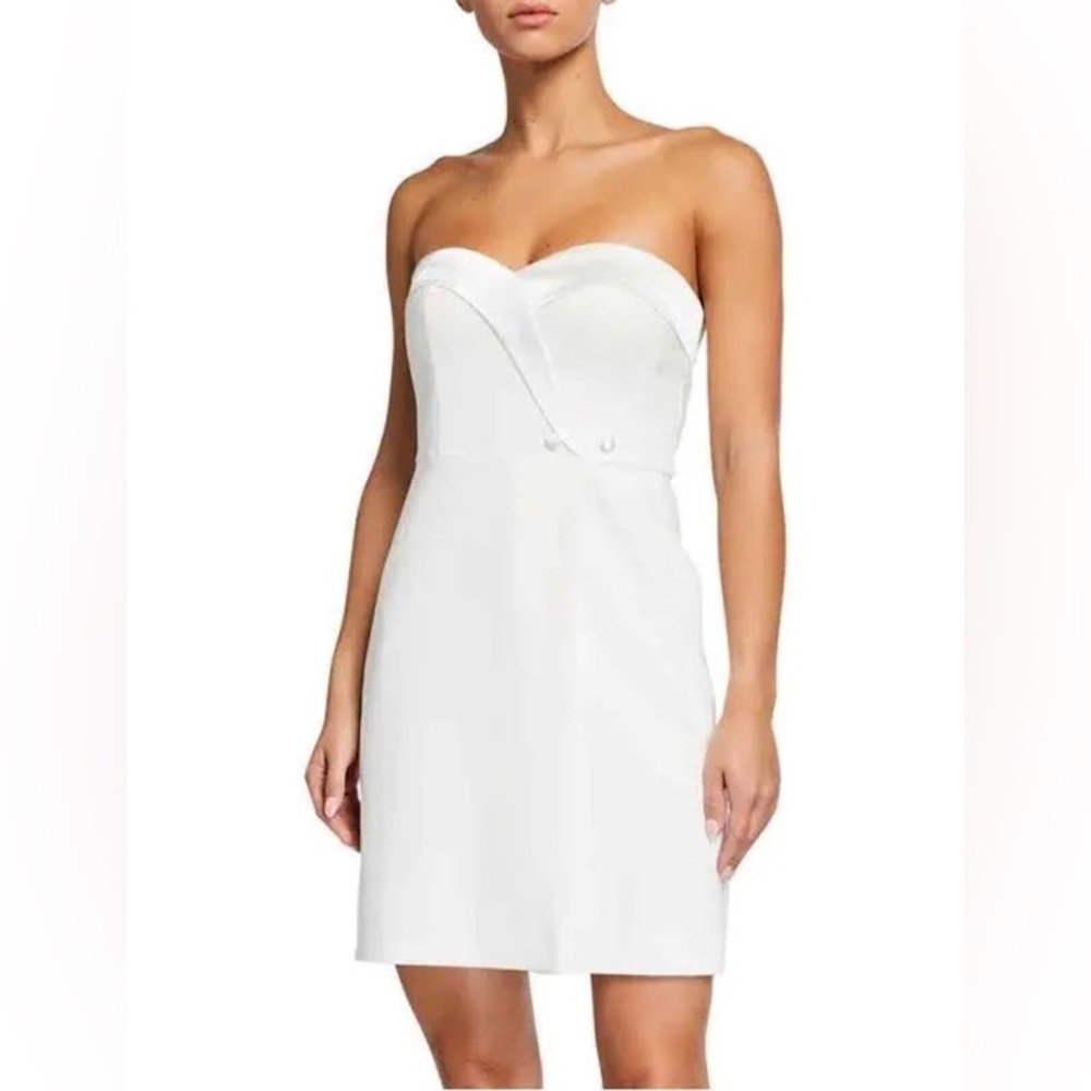 Aidan Mattox Strapless Ivory Tuxedo Dress